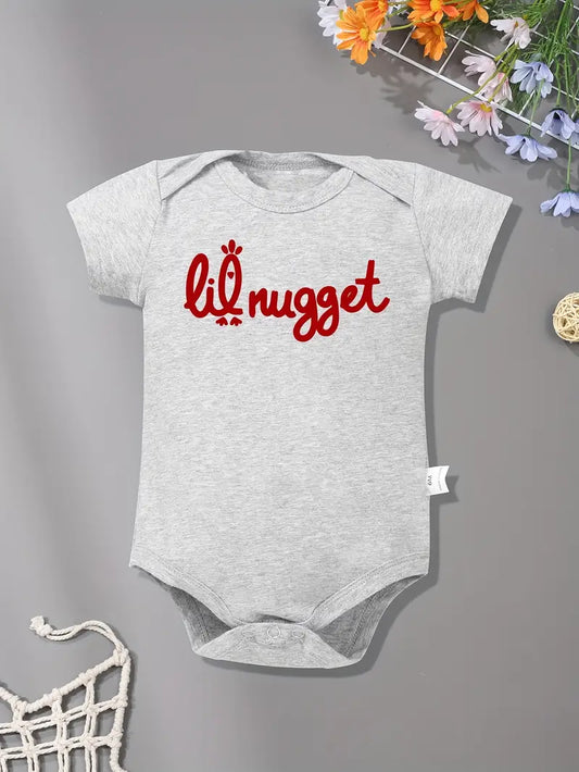 "Lil Nugget"" Infant Bodysuit - Comfy Short Sleeve Onesie for Baby Boys - Perfect Gift"