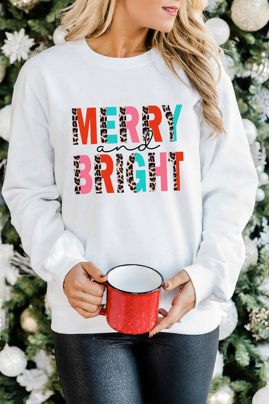 MERRY and BRIGHT Leopard Print Pullover Sweatshirt