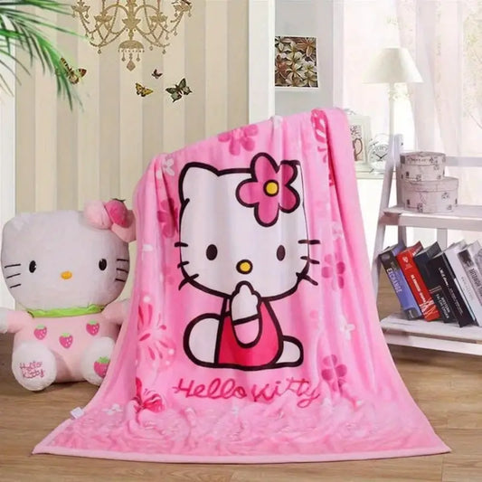 Cozy Up With A Warm And Cuddly Sanrio Blanket Featuring A Delightful Hello Kitty Design. This Soft And Plush Flannel Cover Will Keep You Comfortable And Snug.