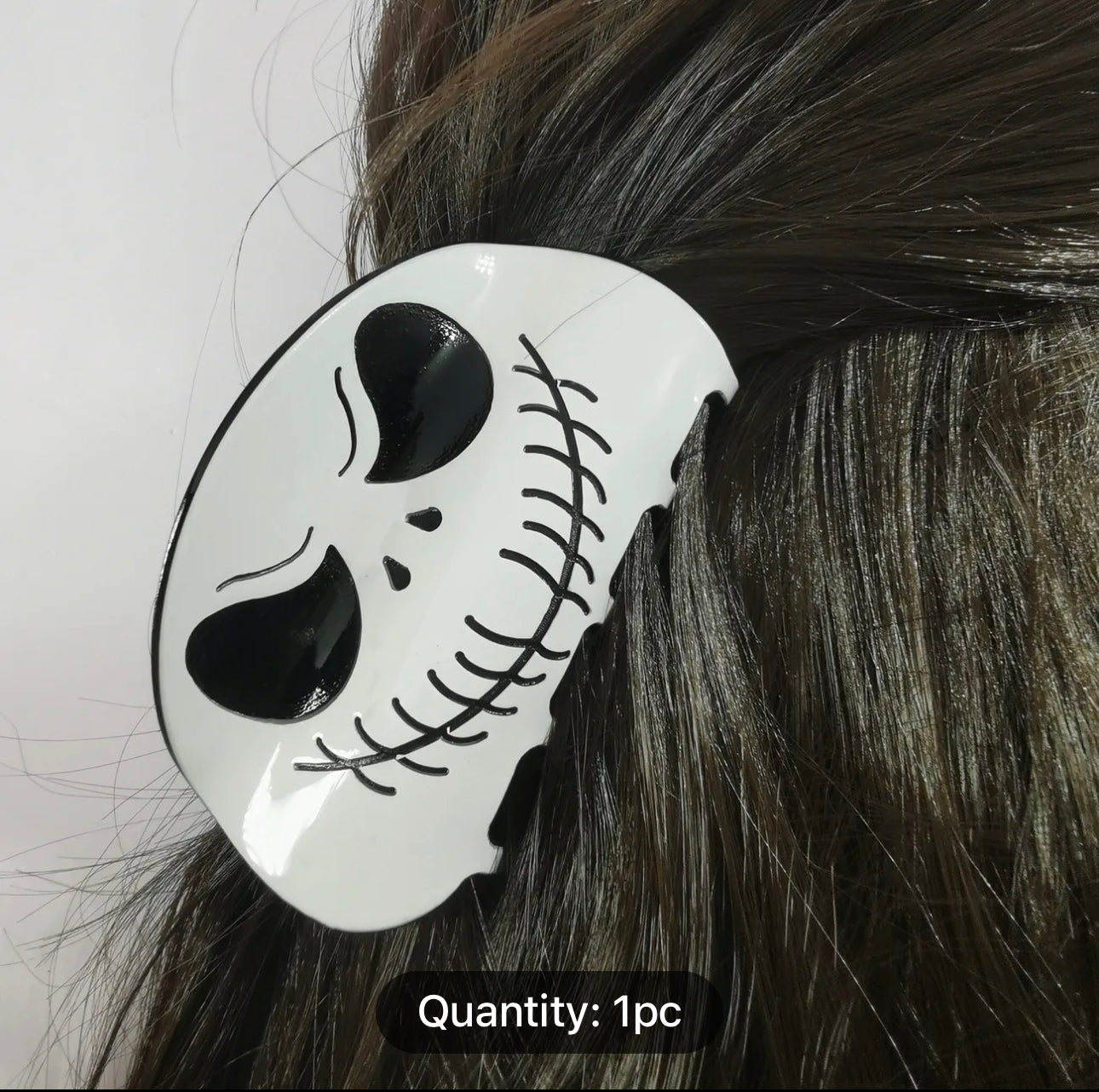 Y2K Punk Shark Clip Halloween Ghost Face Hair Claw Clip Personality Glossy Funny Grab Clip Headwear Hair Accessories