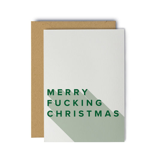 Merry Fucking Christmas - Funny Christmas Holiday Card with Kraft