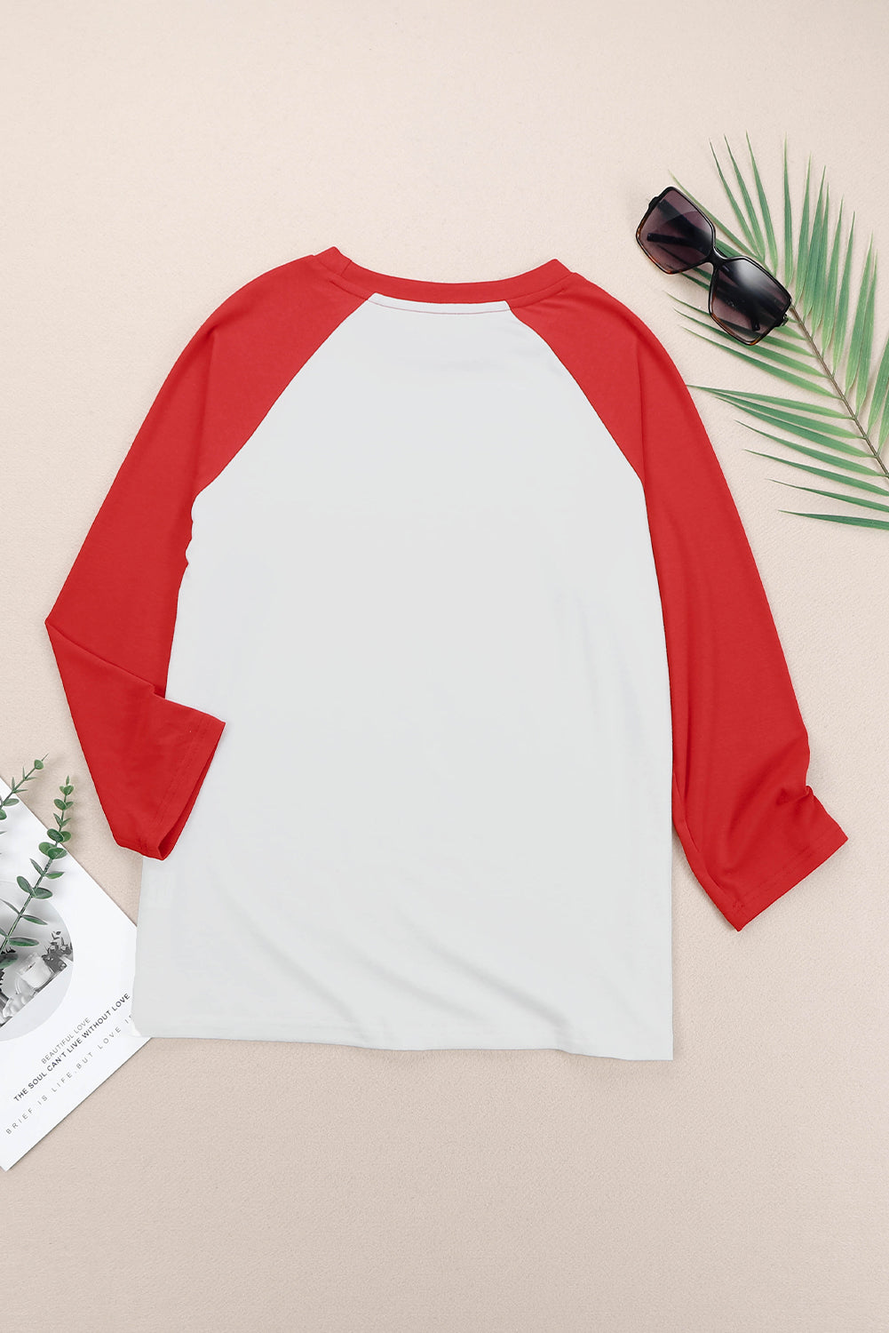 Merry Christmas Truck Graphic Print Color Block Top