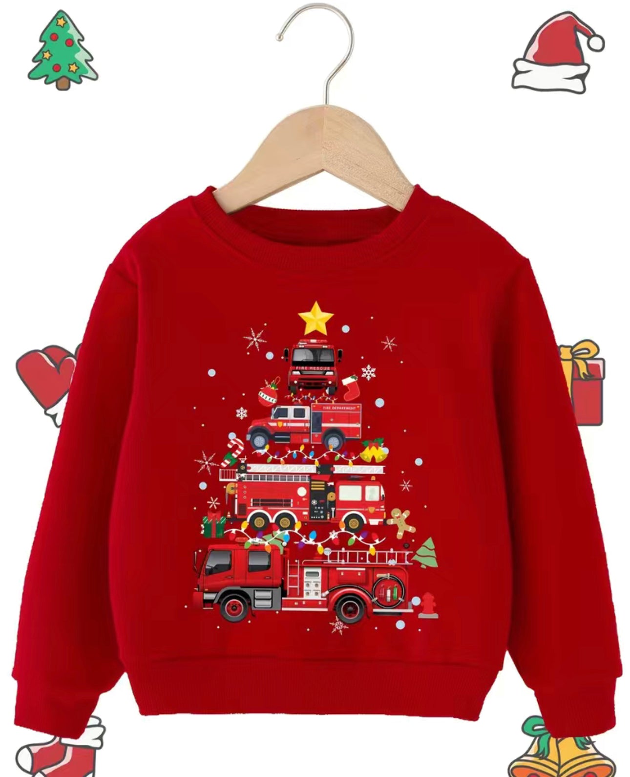 Firetruck Christmas Tree Sweater