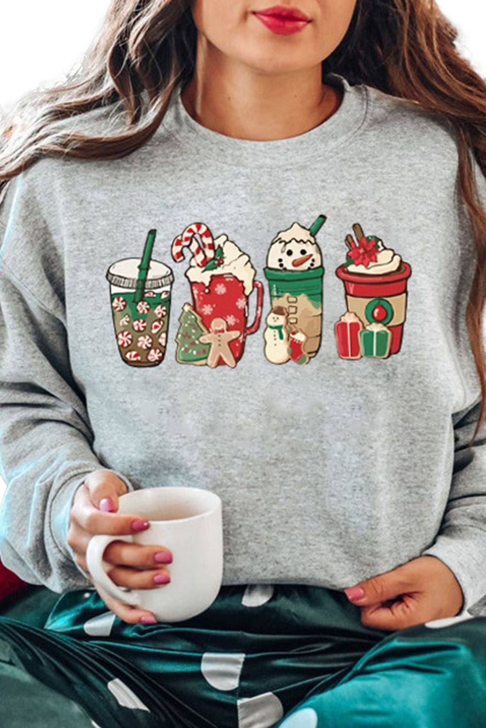 Sweet Christmas Drinks Graphic Sweatshirt