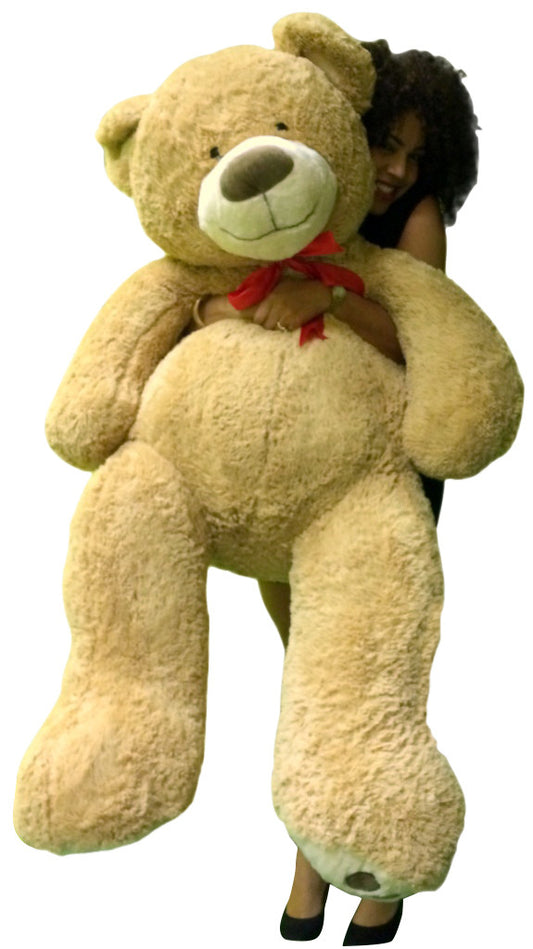 5 Foot Giant Teddy Bear Huge Soft Tan with Bigfoot Paws Giant Stuffed