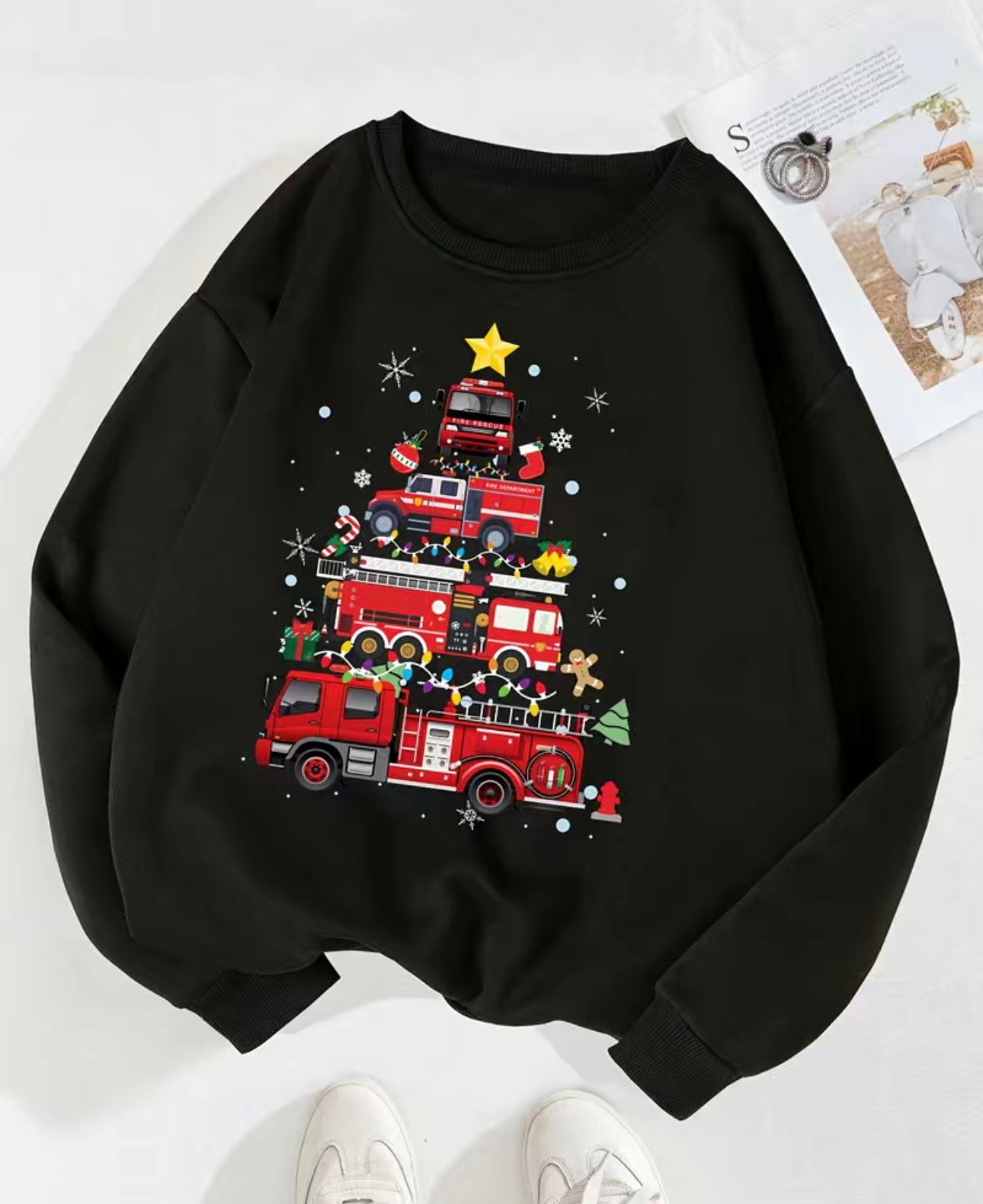 Firetruck Christmas Tree Sweater