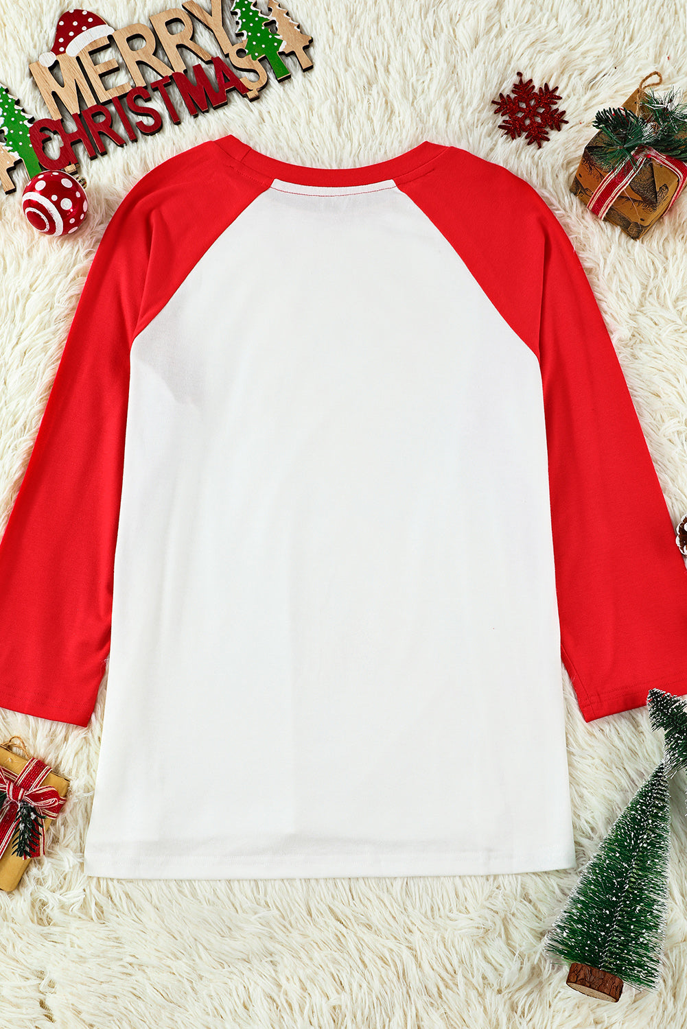 Merry CHRISTMAS Color Block Long Sleeve Top