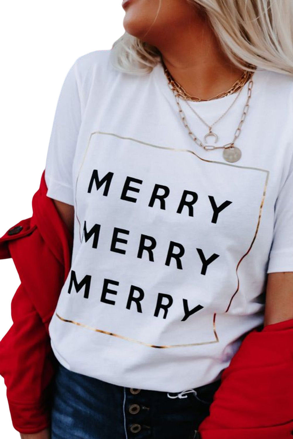 Triple Merry Graphic Print T Shirt