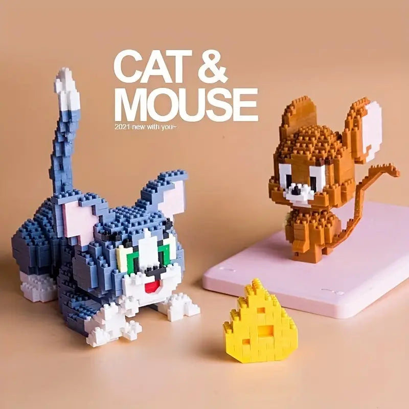 1318pcs Cats And Mice Building Blocks, Creative Decorations, Educational Toys, Gifts For Girls/boys