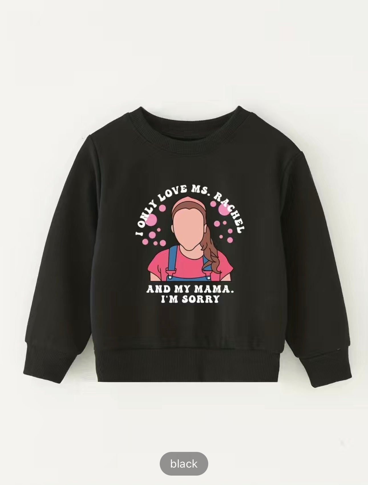 Cartoon Character Print New Baby Girls Round Neck Sweatshirt Casual Cute Kids Pullover