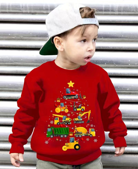 Construction Truck Kids Christmas Sweater