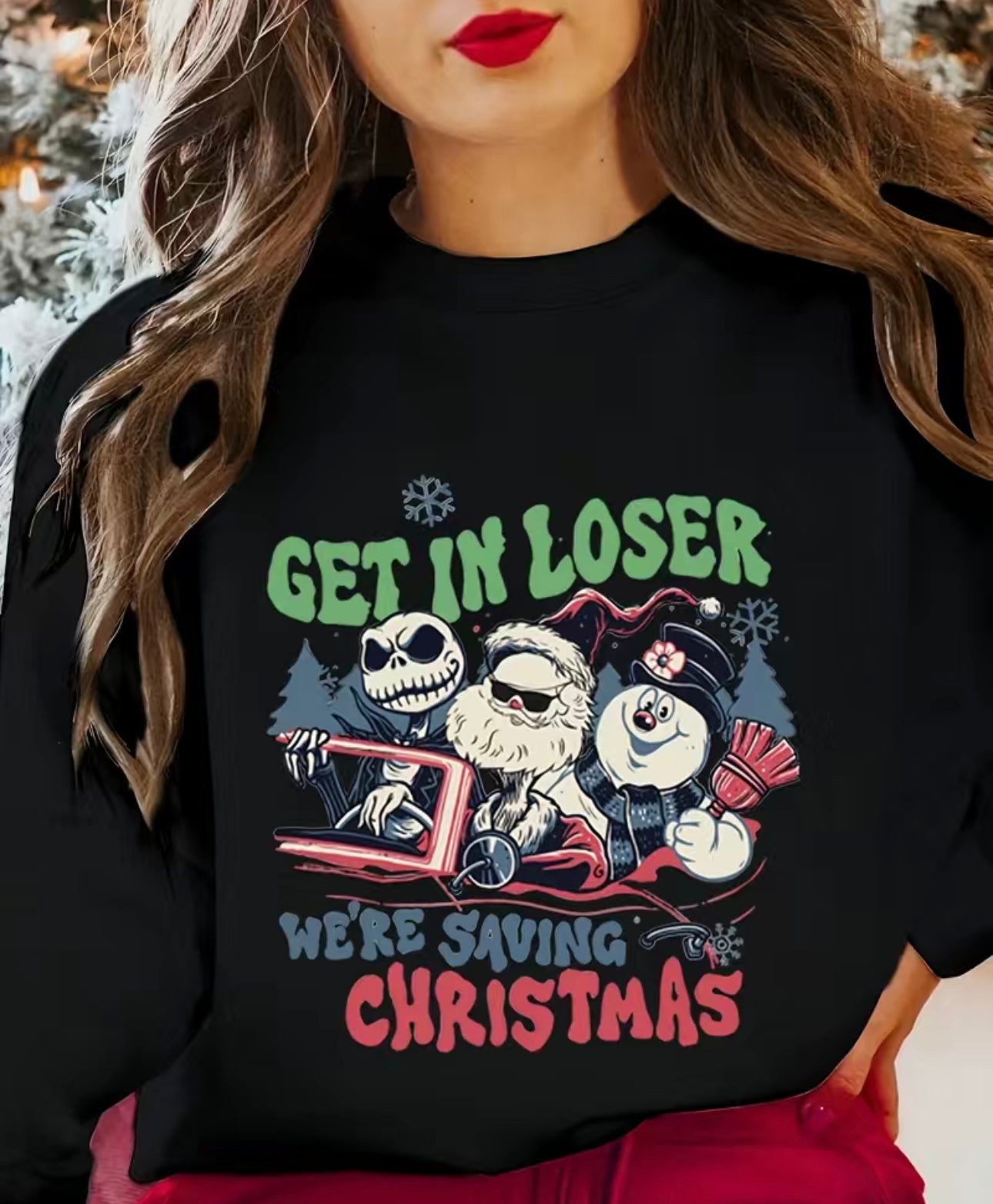Christmas Print Crew Neck Sweatshirt