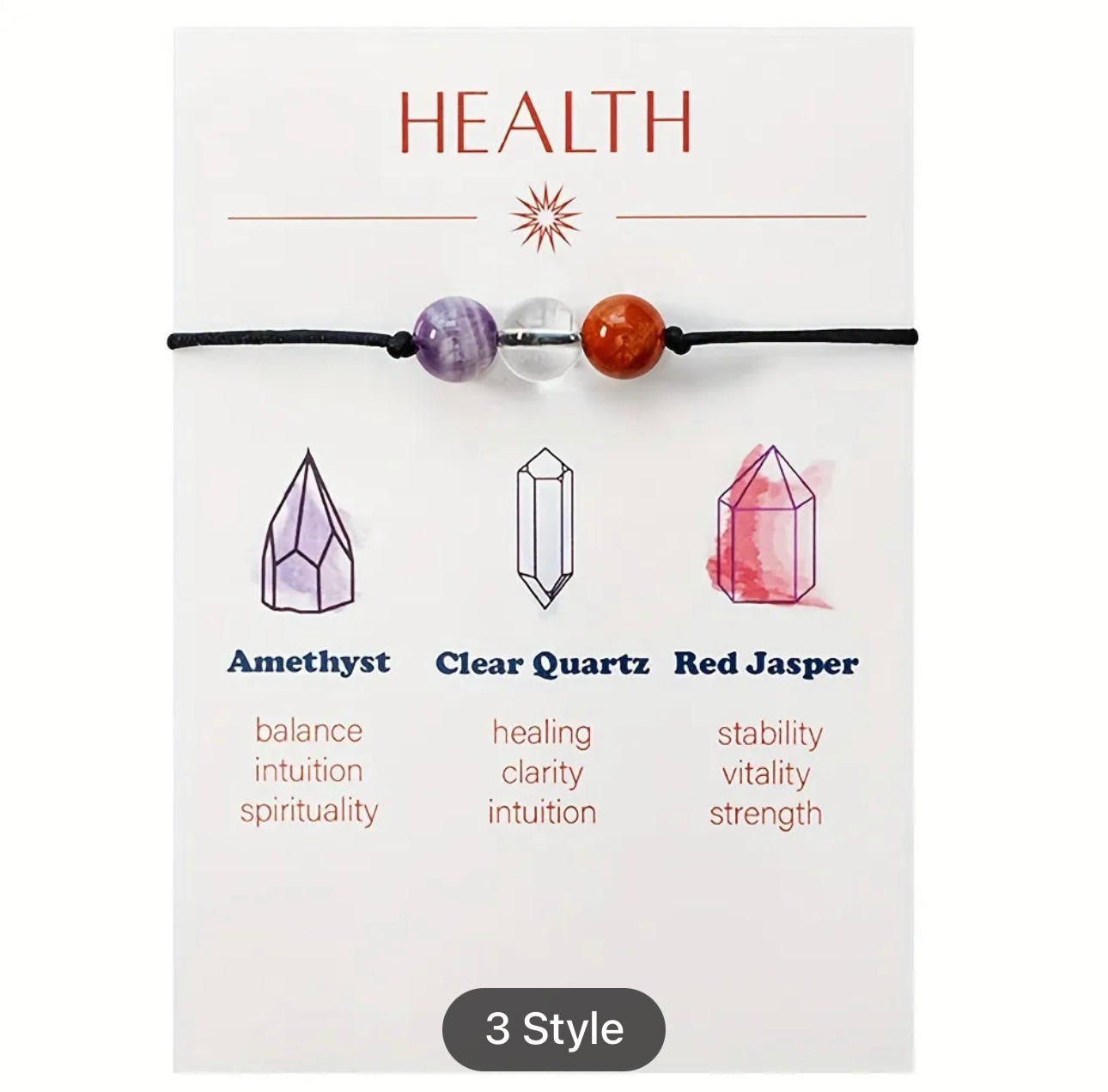 New Trendy Beads Bracelet For Men and Women, Crystal Energy