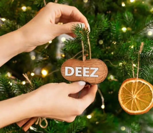 Funny Deez Nuts Ornament, Unique Nuts Holiday Ornament For Schoolbag Car Pendant, Christmas Party Hanging Decorations, Christmas Tree Peanut