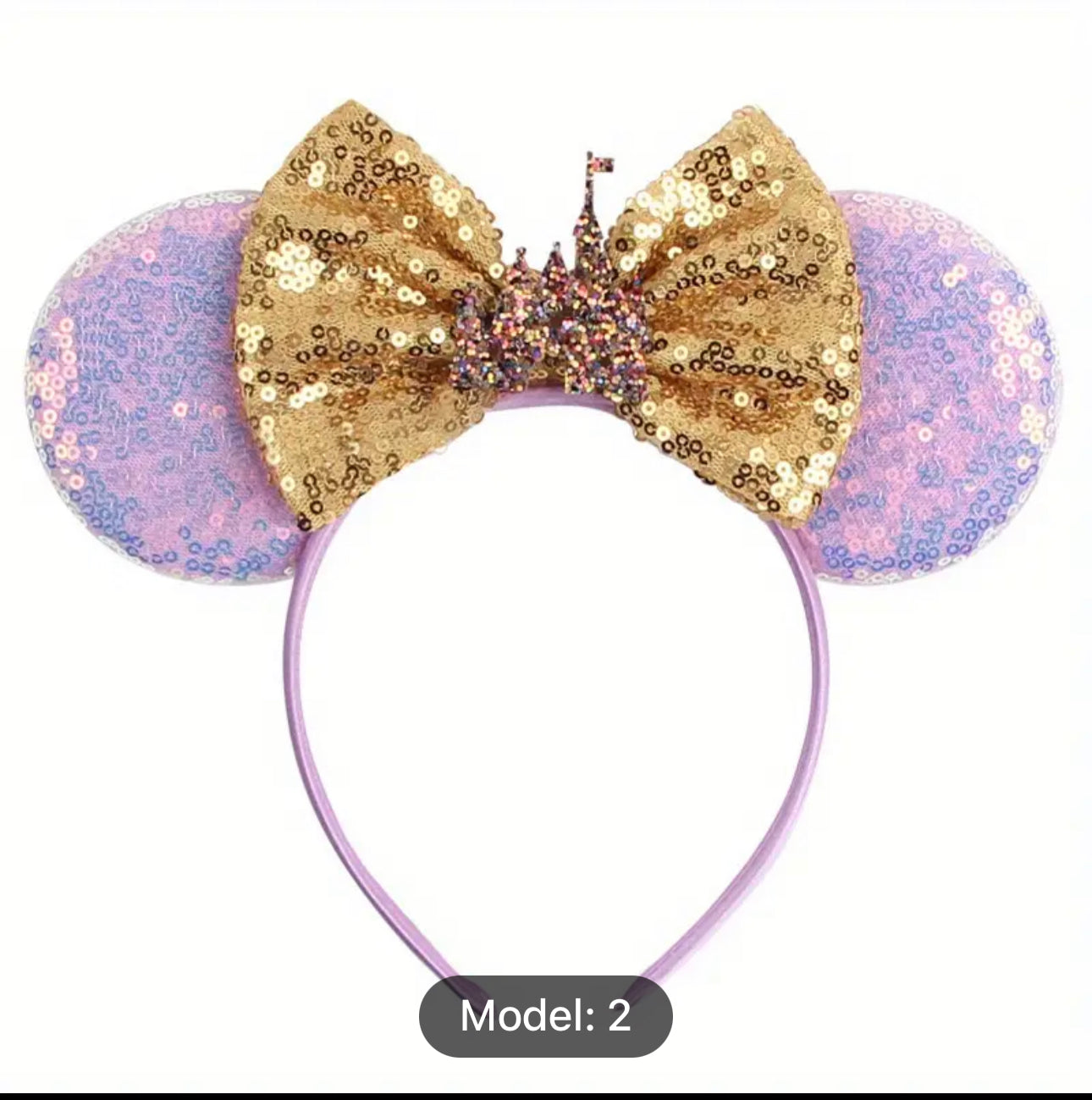 1pc Creative Bow Castle Hair Hoop, Mouse Ears Decorative Headwear, Holiday Party Hair Accessories For Girls