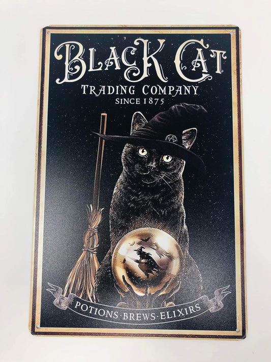 Funny Halloween sign, Black Cat trading company sign