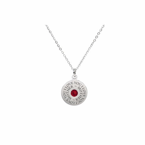 Round Inspirational Pendant Necklace Made With Crystals From Austrian