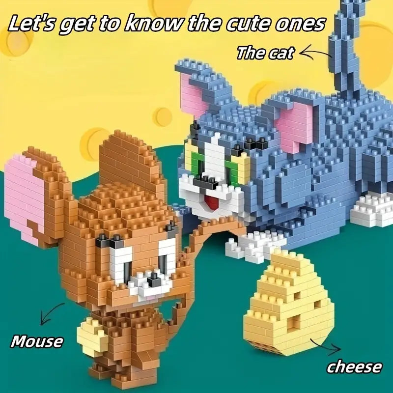 1318pcs Cats And Mice Building Blocks, Creative Decorations, Educational Toys, Gifts For Girls/boys