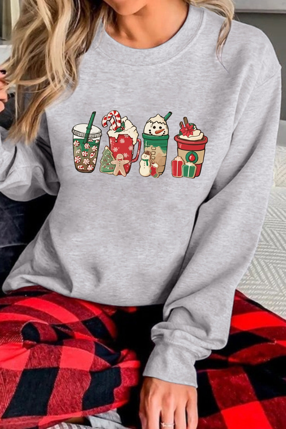 Sweet Christmas Drinks Graphic Sweatshirt