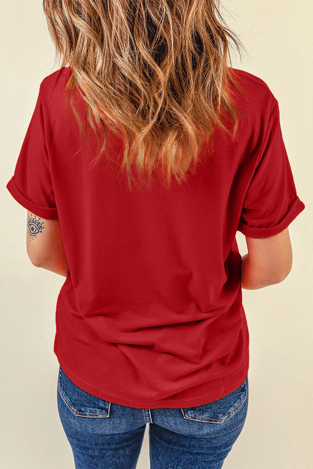 Red Sequined LOVE Letter Valentines T-shirt