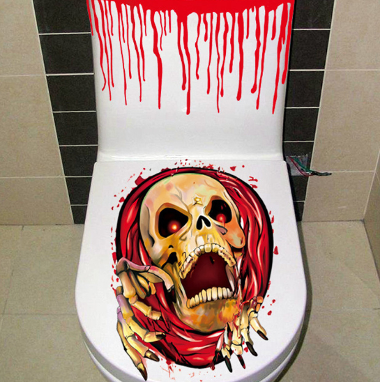 Halloween 3D wall stickers Toilet Cover Sticker