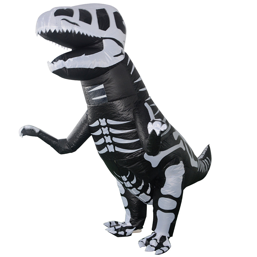 Inflatable Skeleton T-Rex Dinosaur Costume; Unisex; Kid & Youth