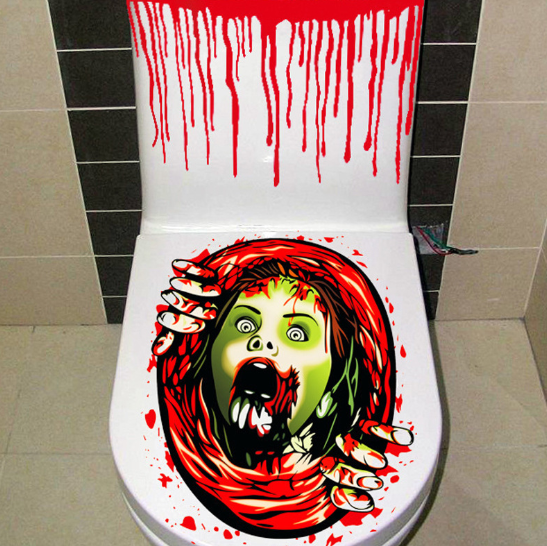 Halloween 3D wall stickers Toilet Cover Sticker