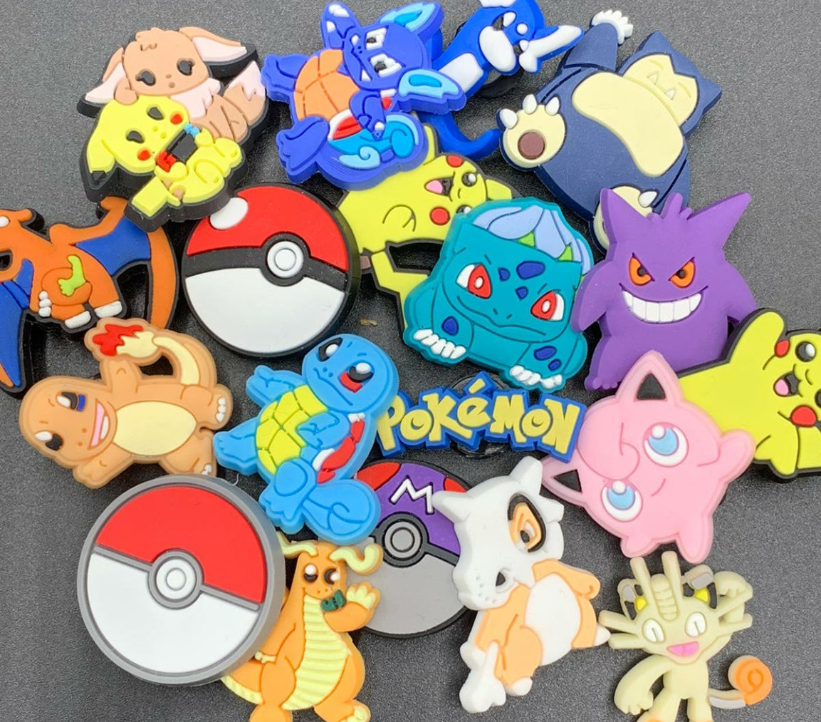 20 PC Pokemon Cartoon Shoe Charms Compatible WIth Crocs Gifts