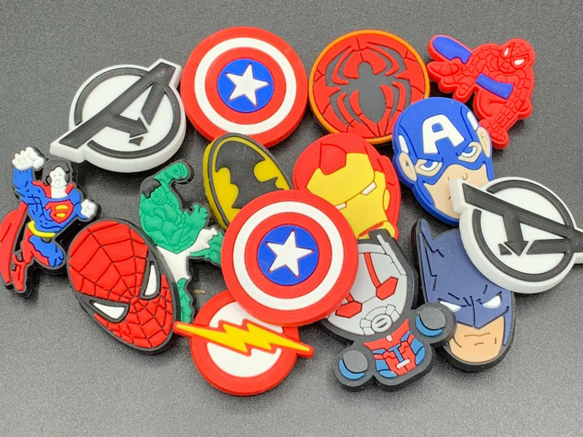 15 PC Marvel & DC Cartoon Shoe Charms Compatible WIth Crocs Gifts