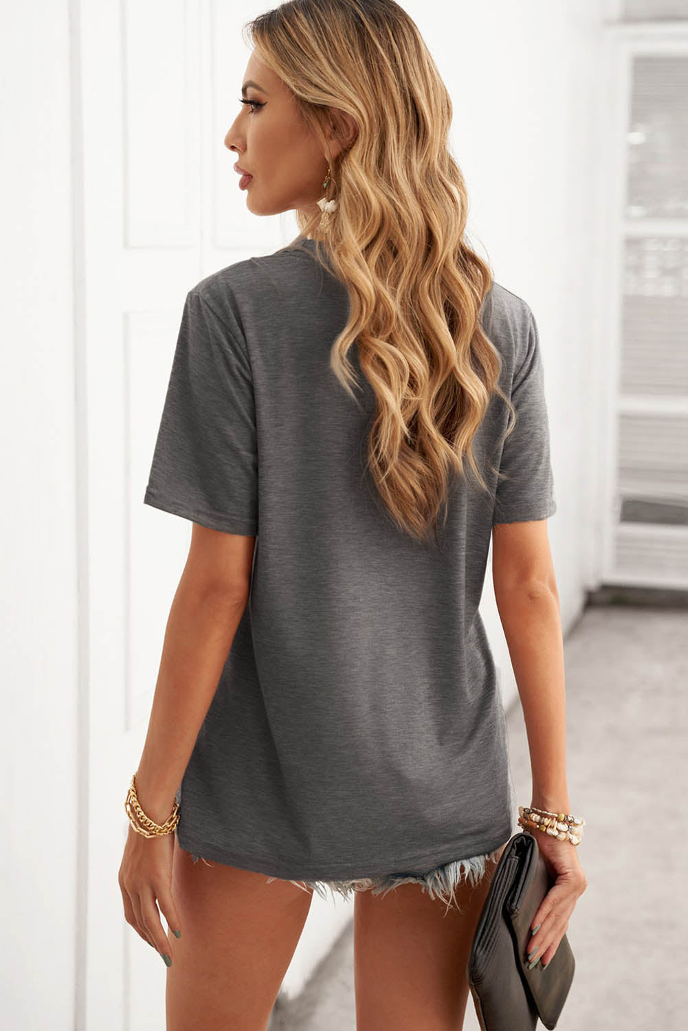 Gray Leopard Heart Be Kind Graphic Tee