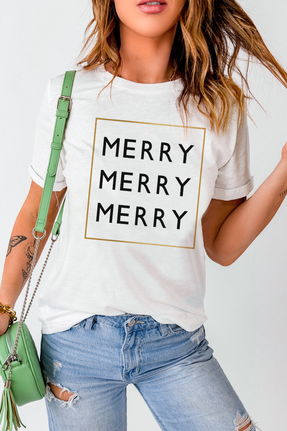 Triple Merry Graphic Print T Shirt