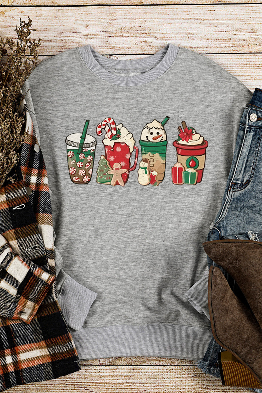 Sweet Christmas Drinks Graphic Sweatshirt