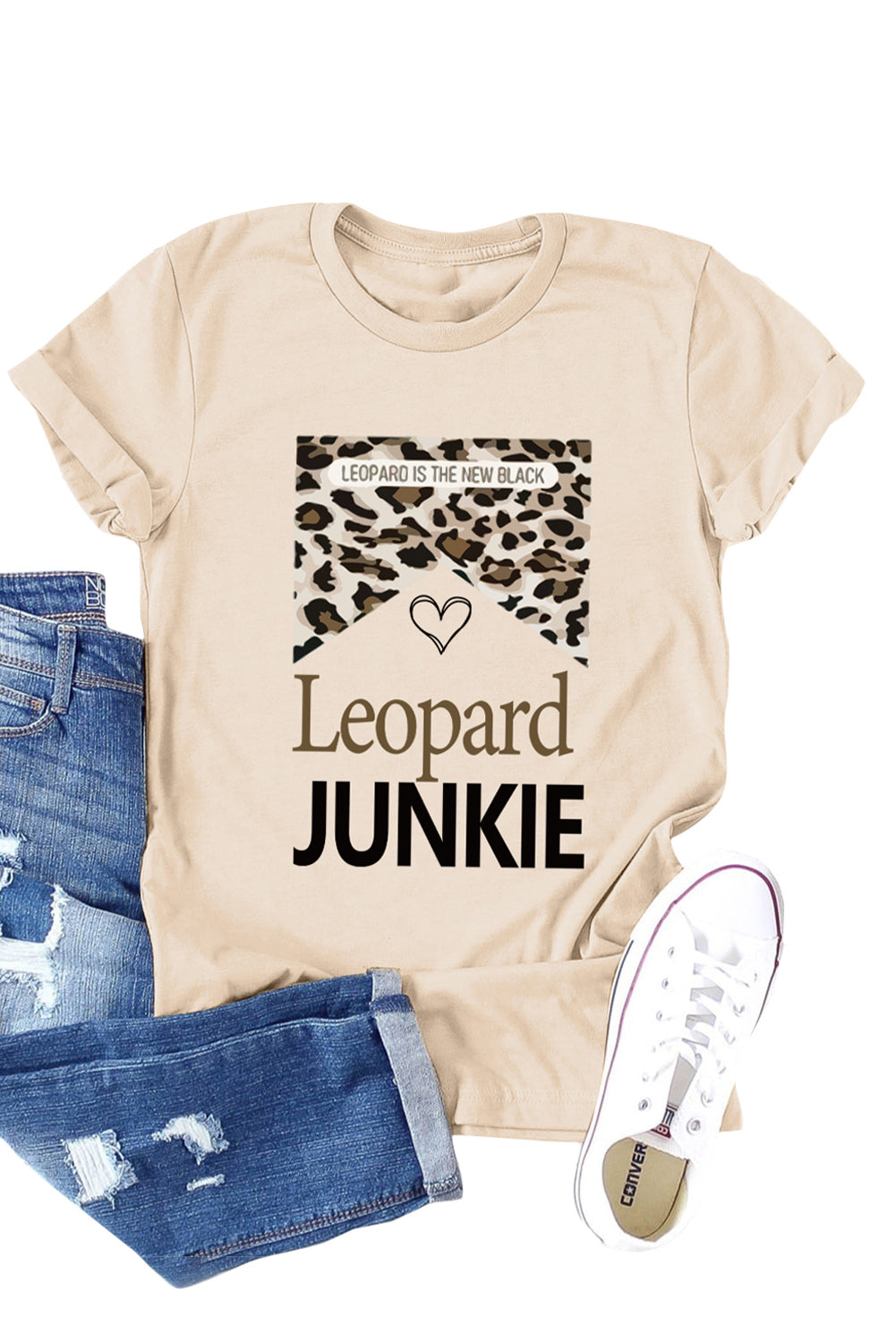 Khaki Leopard JUNKIE Graphic T Shirt