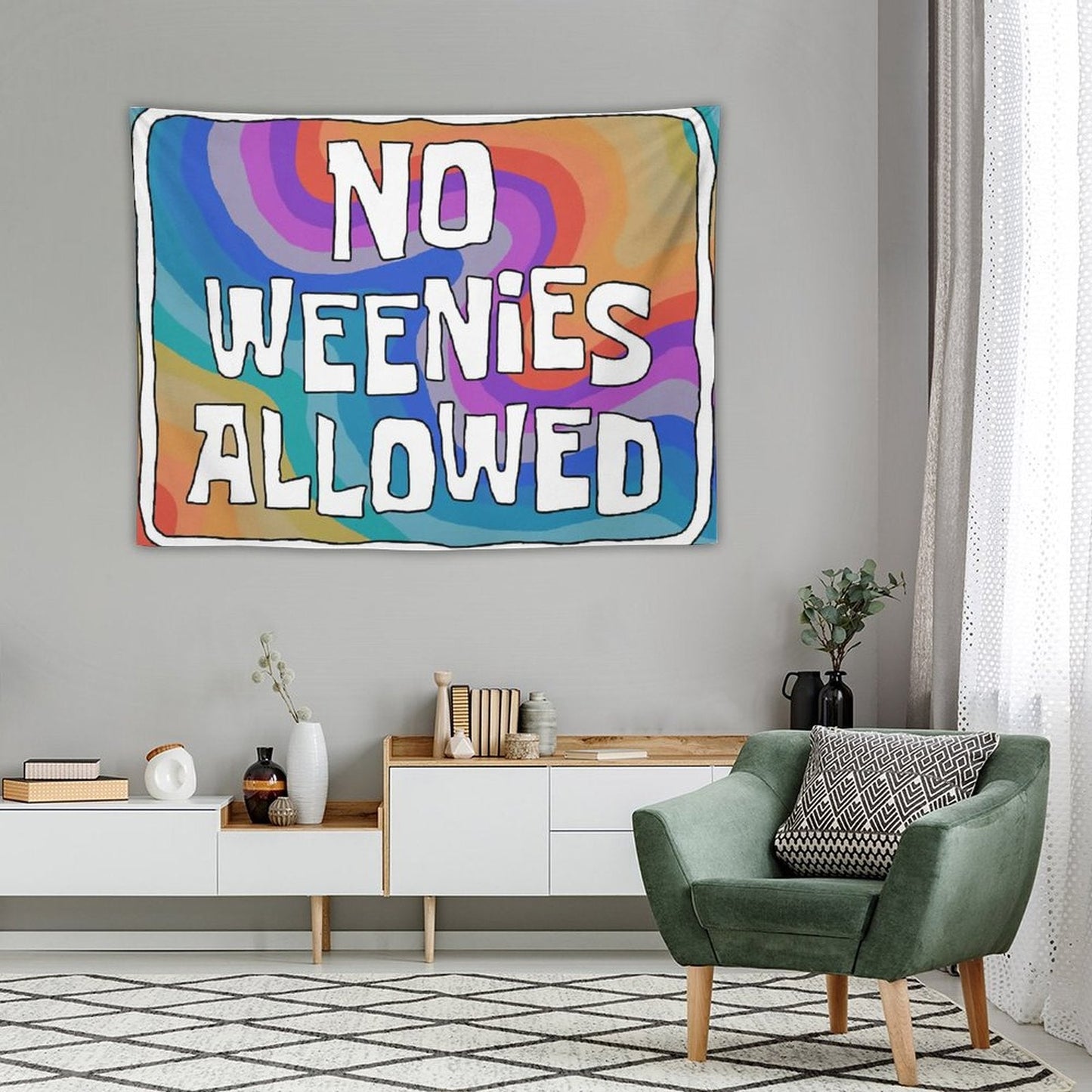No Weenies Allowed Tapestry