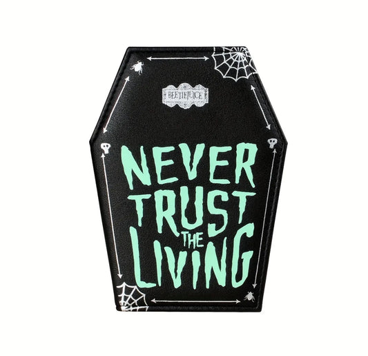 Letter Print Gothic Coffin-shaped Purse, Bifold Stylish Credit Card Holder, Versatile Clutch Slim Wallet