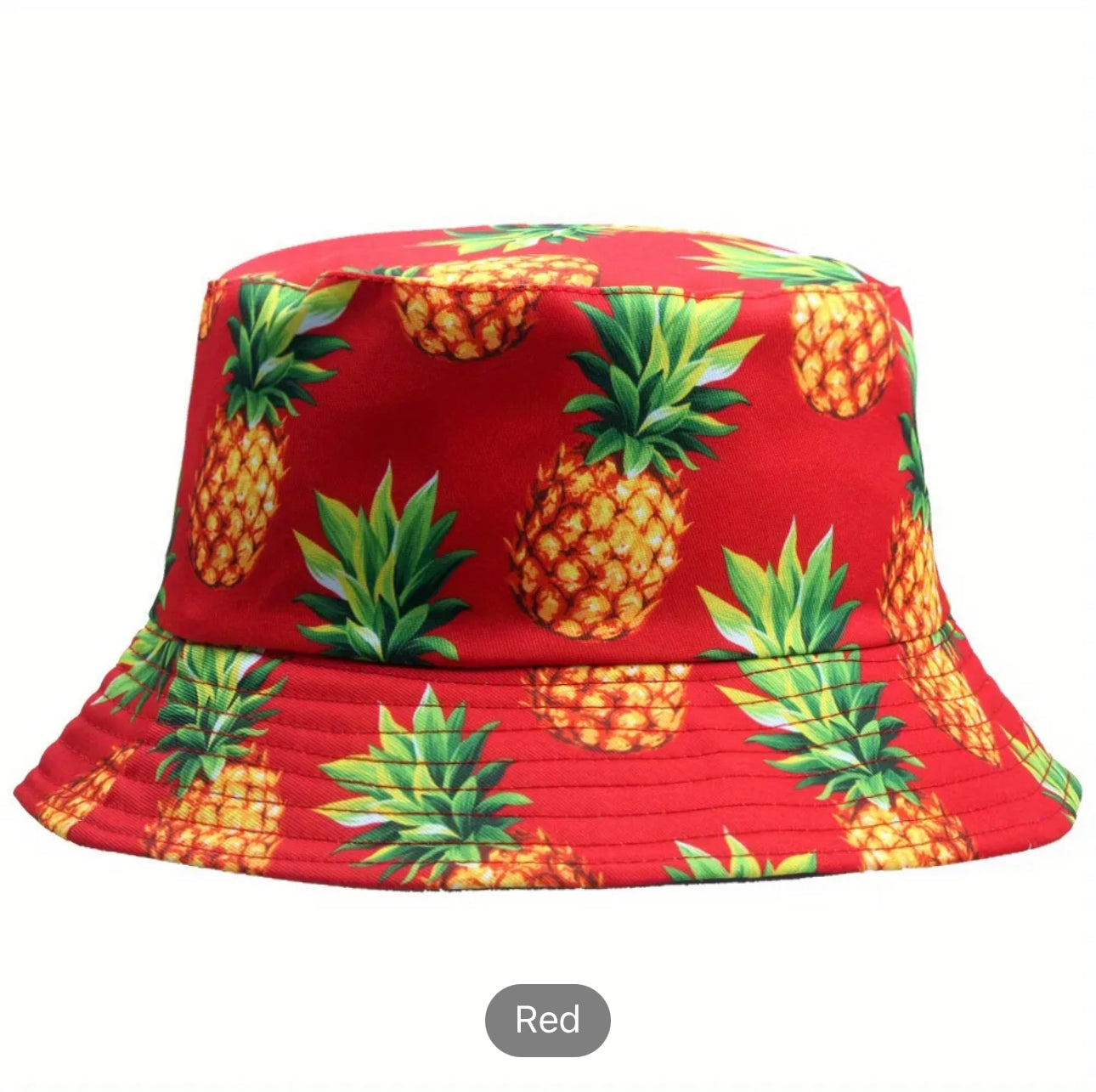 1pc 2022 New Summer Bucket Hat For Men Fruit Pineapple Cherry Lemon Printed Double-Sided Panama Sun Bob Two Side Fisherman Hat