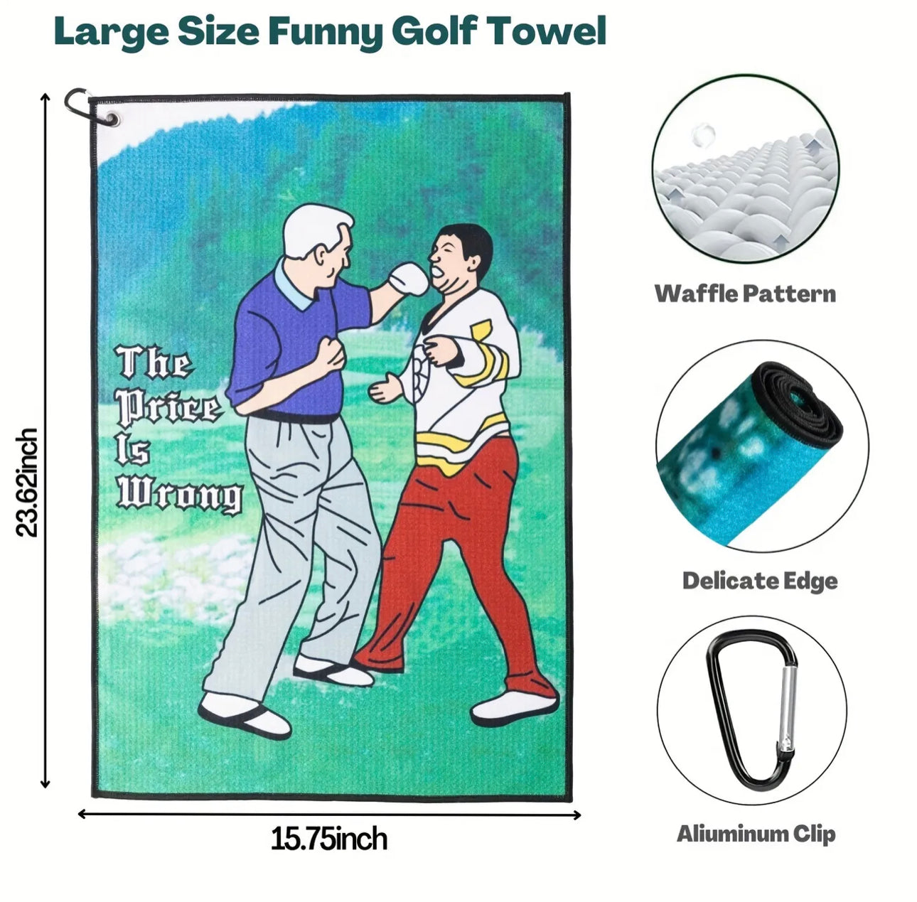 1pc Portable Soft Absorbent Golf Towel With Clip For Men And Women Golf Lovers, Embroidered Golf Towels For Golf Bags, Gifts For Friends For Family