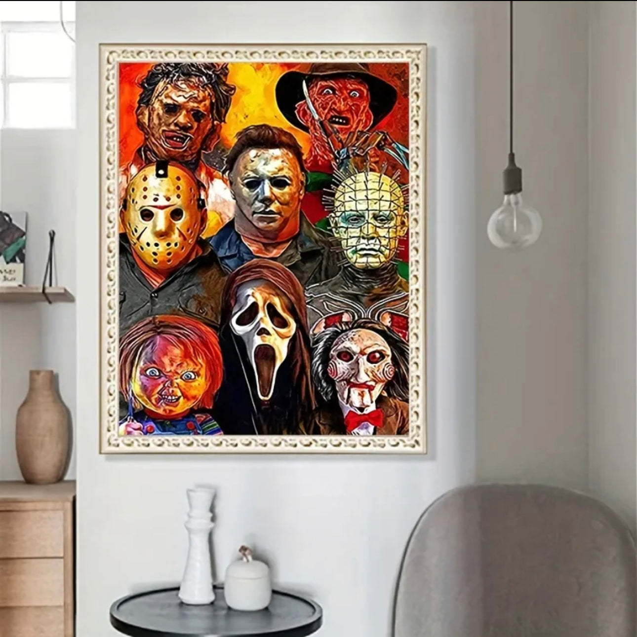 DIY Halloween Artwork: 5D Artificial Diamond Painting Kit - Perfect Gift for Adults & Kids!