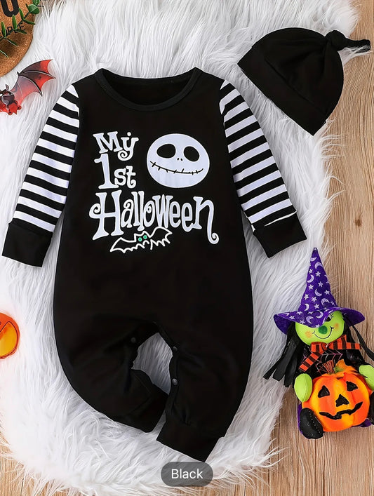 Adorable Halloween Outfit for Baby Boys - MY FIRST HALLOWEEN Letter Graphic Cute Cotton Bodysuit