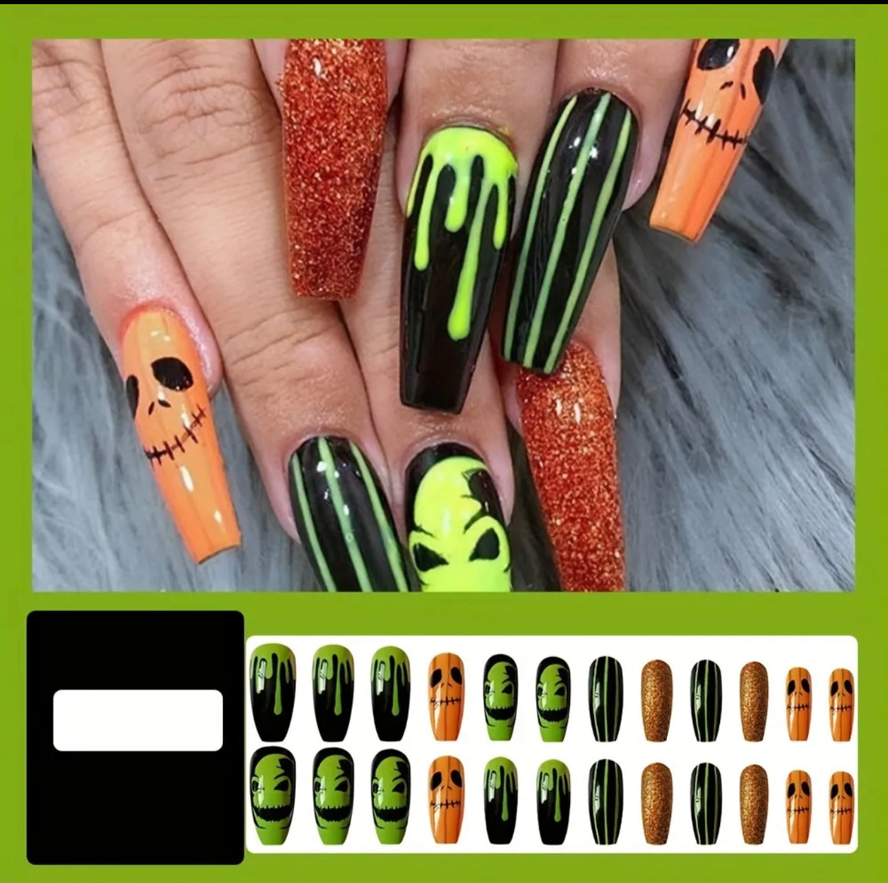 4 Packs (96 Pcs) Press On Nails, Halloween Horror Grimace Blood Drop With Design, Mixed Fake Nails Long Almond/Coffin Glue On Nails Set With Adhesive Tabs Nails File For Women