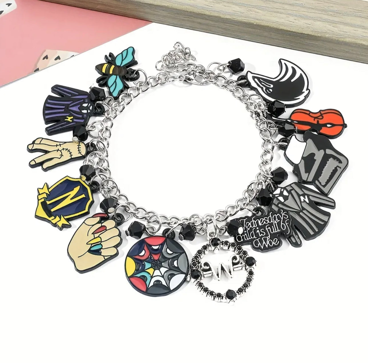 Creative Trendy Charm Bracelet With Guitar Finger Clothes Pendant Decorative Accessories Holiday Gift For Boys And Girls