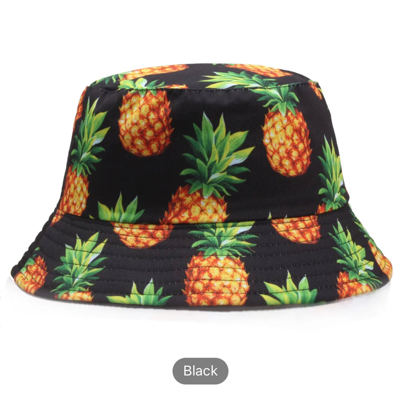 1pc 2022 New Summer Bucket Hat For Men Fruit Pineapple Cherry Lemon Printed Double-Sided Panama Sun Bob Two Side Fisherman Hat