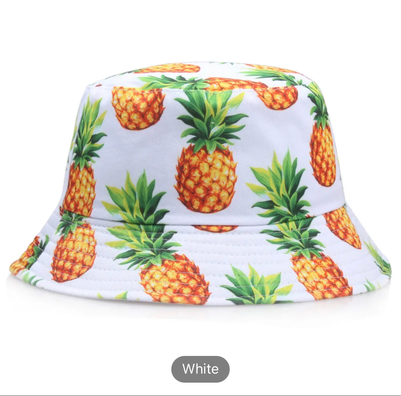 1pc 2022 New Summer Bucket Hat For Men Fruit Pineapple Cherry Lemon Printed Double-Sided Panama Sun Bob Two Side Fisherman Hat