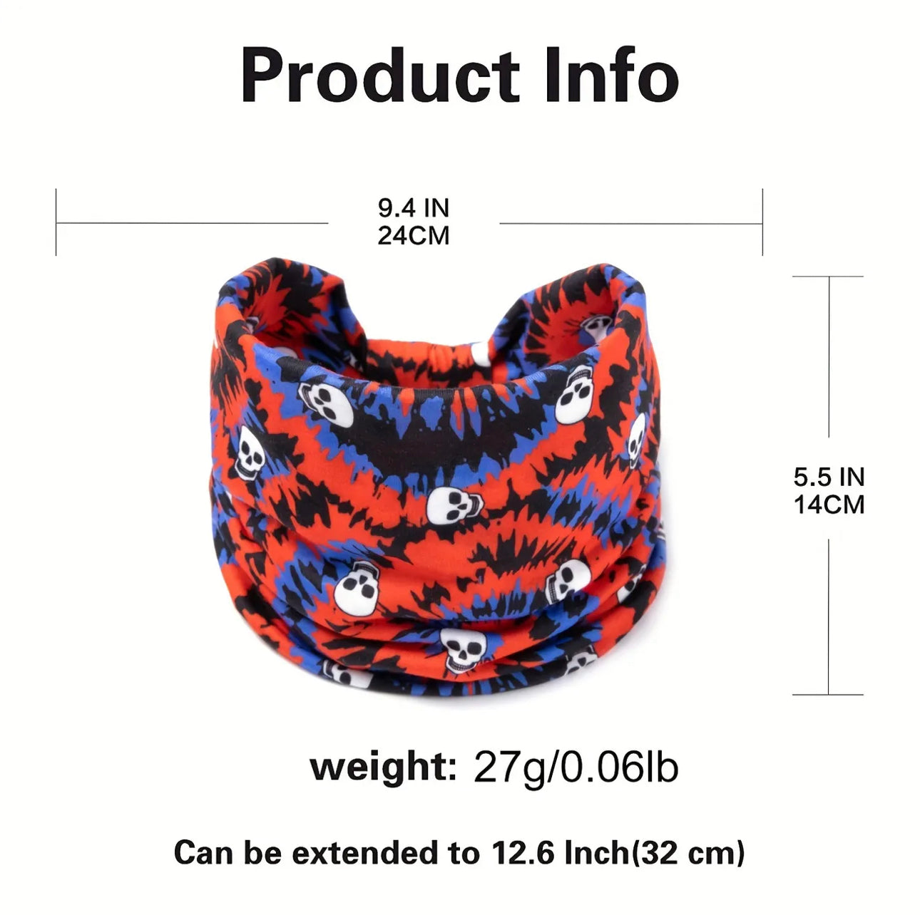 Halloween Skull Pattern Headband: Colorful Leopard Print Widened Bandana for Fitness & Sports