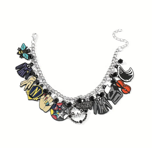 Creative Trendy Charm Bracelet With Guitar Finger Clothes Pendant Decorative Accessories Holiday Gift For Boys And Girls