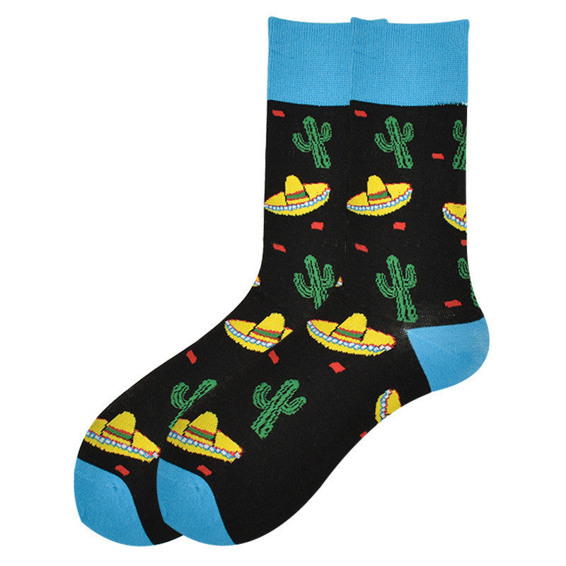 Men's Cartoon Jacquard Casual Socks