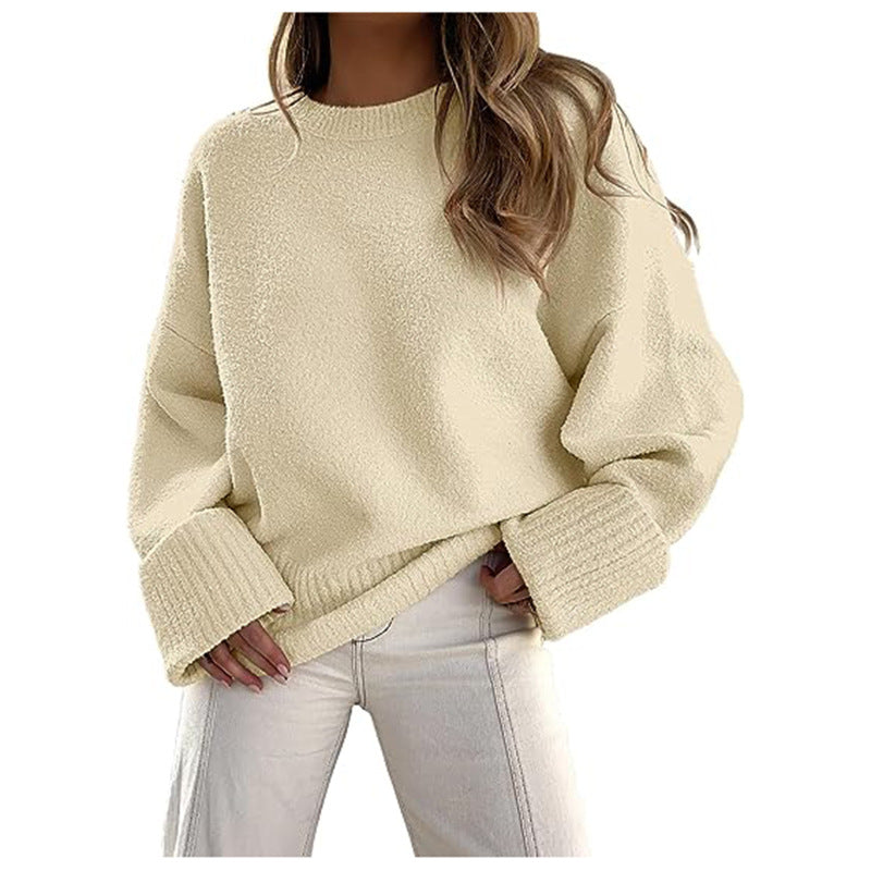 New versatile street style round neck pullover loose women's sweater