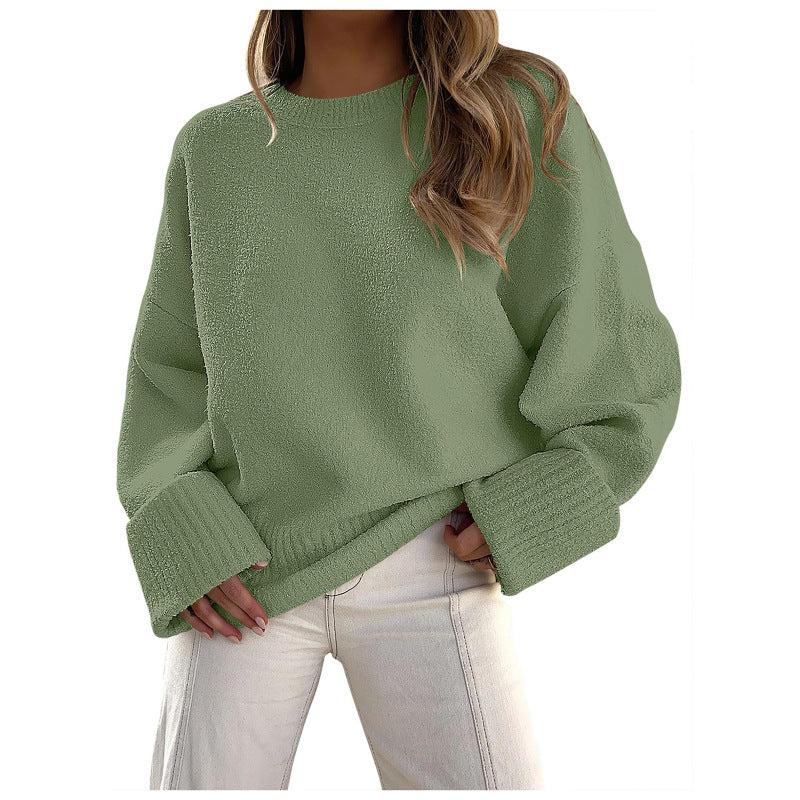 New versatile street style round neck pullover loose women's sweater