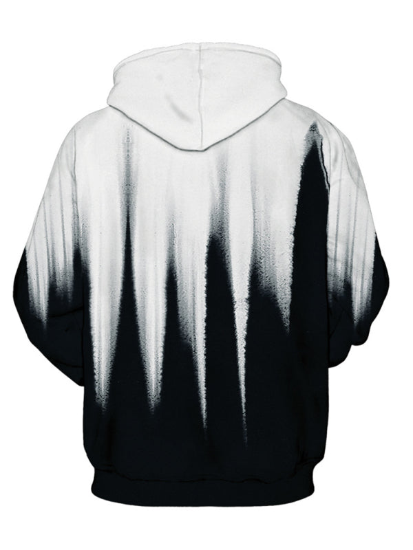 Halloween Digital Print Hooded Long Sleeve Loose Pullover Sweatshirt