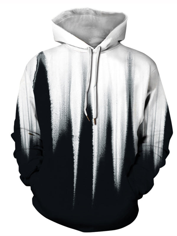 Halloween Digital Print Hooded Long Sleeve Loose Pullover Sweatshirt